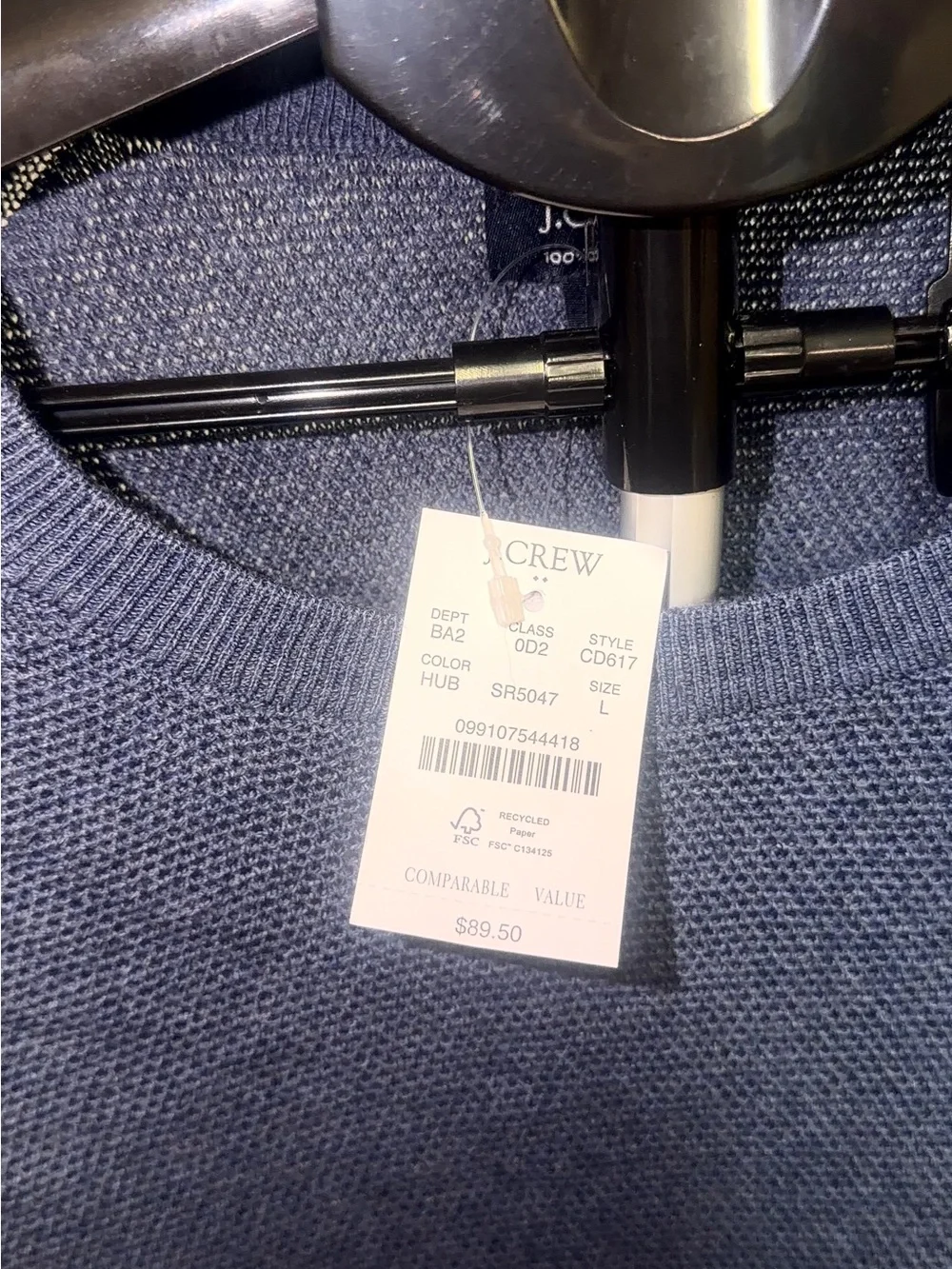 J. Crew Men's Navy Knit Crewneck Sweater